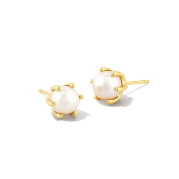 Ashton Gold Pearl Stud Earrings