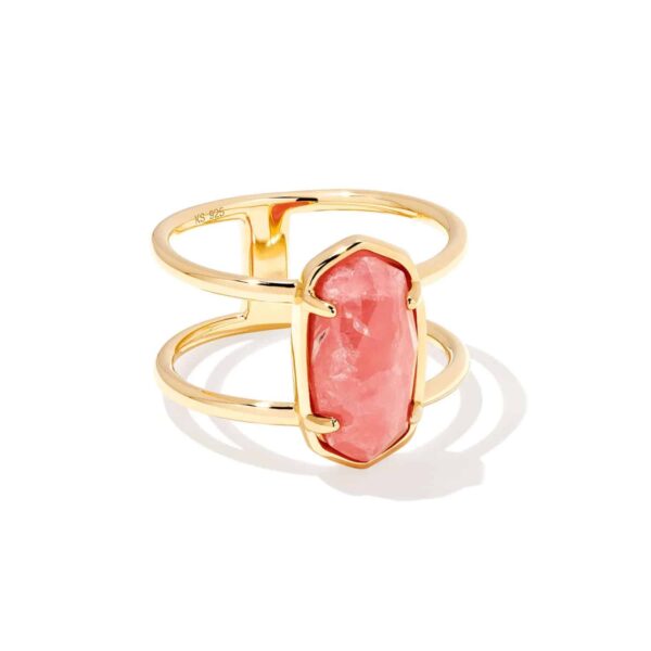 Elyse 18k Gold Vermeil Double Band Ring in Pink