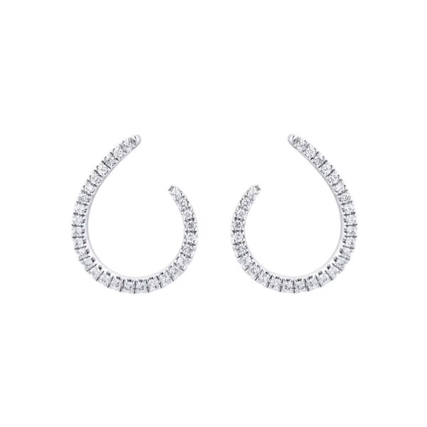 9ct White Gold 0.25cttw Diamond Open Hoop Earrings