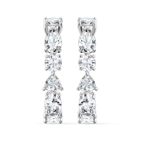 Rhodium Plated Tennis Deluxe Cubic Zirconia Cuff Earrings