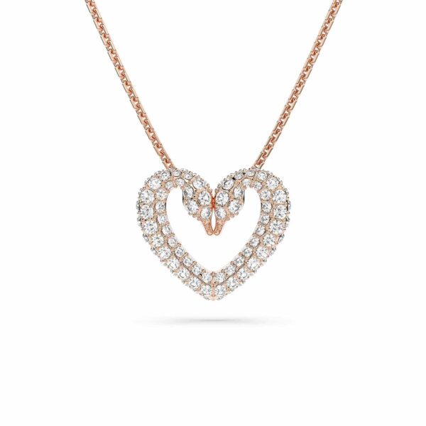 Rose Gold Coloured Una Pave Heart Crystal Pendant