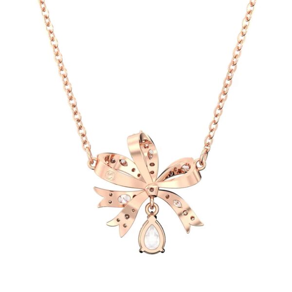 Volta Rose Gold Plated Cubic Zirconia Bow Pendant