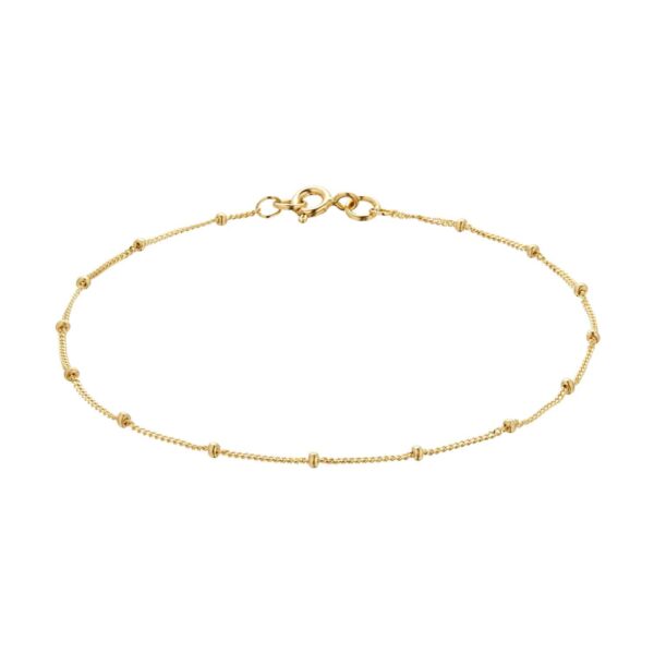 9ct Yellow Gold Beaded Chain Bracelet