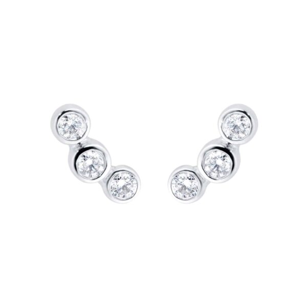 18ct White Gold 0.20ct Diamond Design Climber Earrings