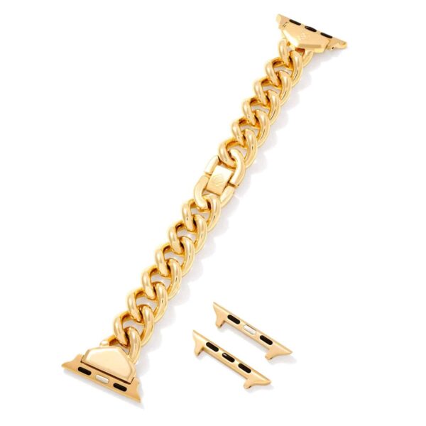 Whitley Chain Watch Band in Gold Tone Stainless Steel - Görsel 2