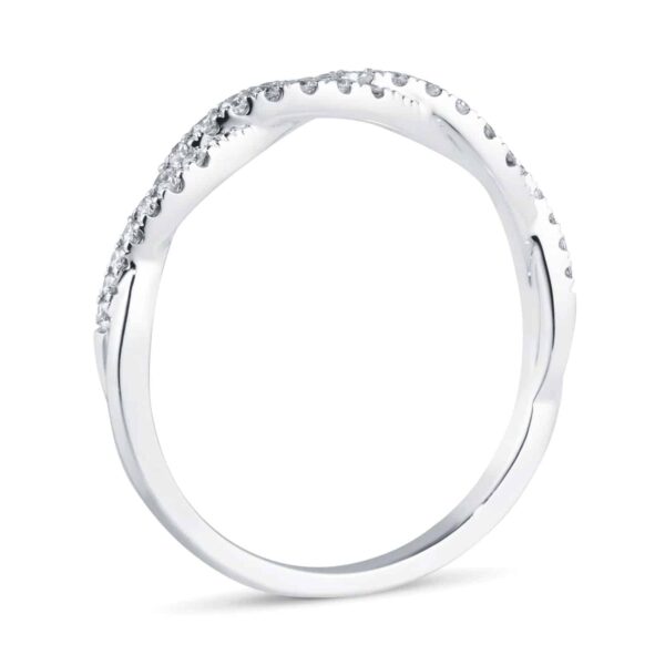 18ct White Gold 0.20ct Diamond Twist Eternity Ring - Görsel 3