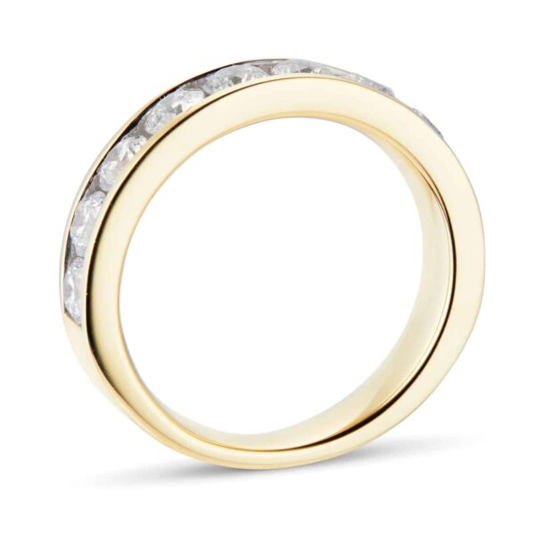 18ct Yellow Gold 1.50ct Brilliant Cut Goldsmiths Brightest Diamond Eternity Ring - Görsel 3