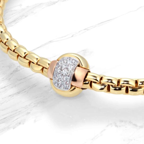 18ct Yellow Gold Eka Tiny Diamond Bracelet - Görsel 3