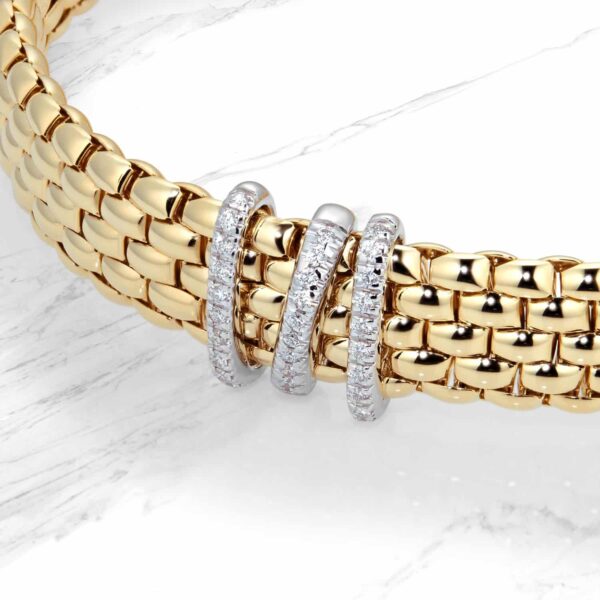 18ct Yellow Gold Panorama Pave 0.23cttw Diamond Bracelet - Görsel 3