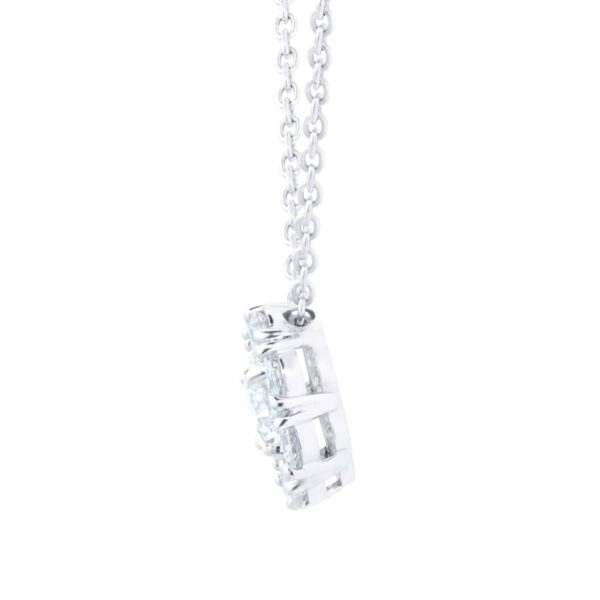 Snowflake Round 0.76cttw Diamond Cluster Necklace - Görsel 2