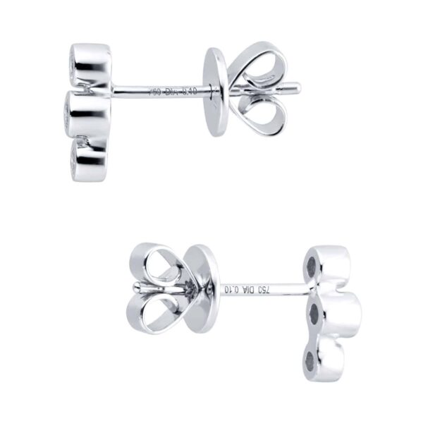 18ct White Gold 0.20ct Diamond Design Climber Earrings - Görsel 3