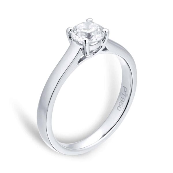 Platinum 0.70ct Diamond Solitaire Ring - Görsel 4