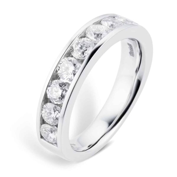 Platinum 1.50ct Brilliant Cut Goldsmiths Brightest Diamond Eternity Ring - Görsel 4