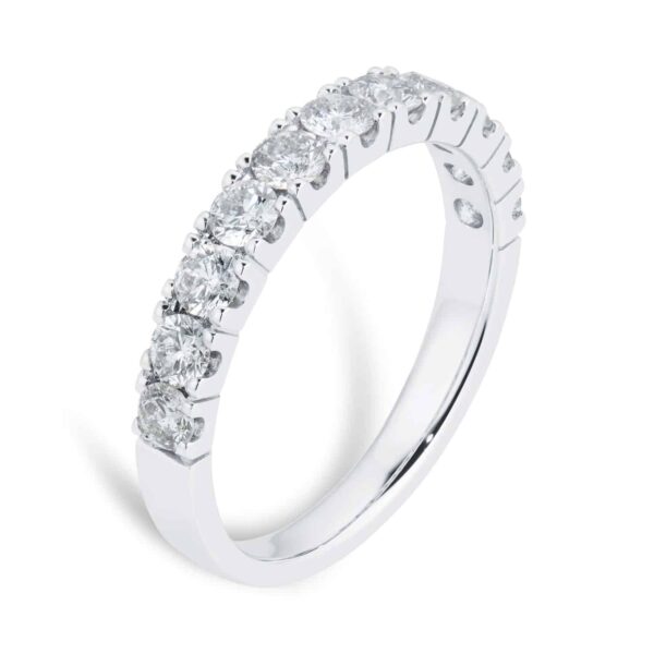 Platinum 1ct Diamond Claw Set Eternity Ring - Görsel 4