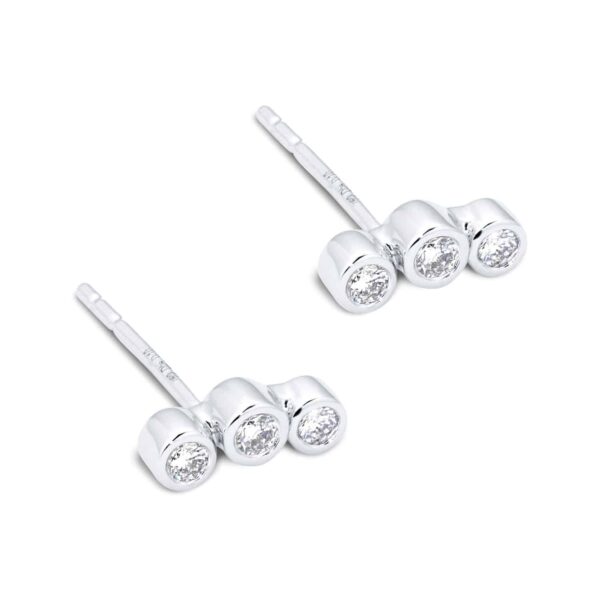 18ct White Gold 0.20ct Diamond Design Climber Earrings - Görsel 4