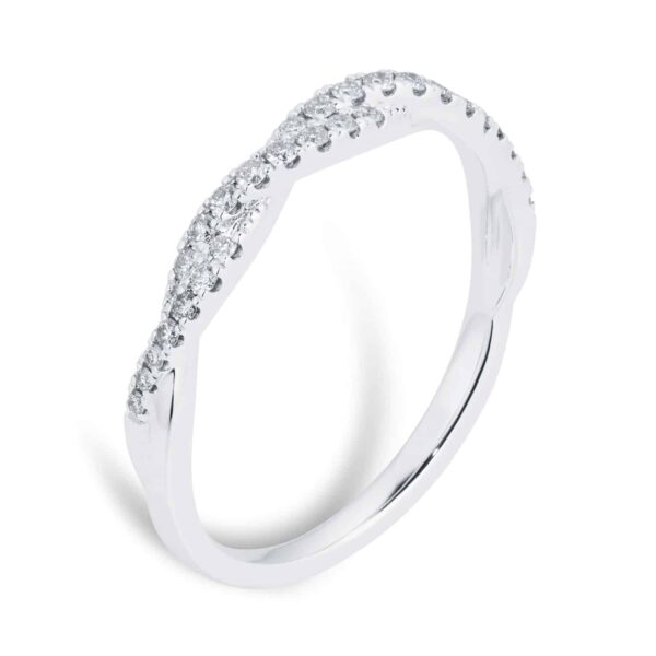 18ct White Gold 0.20ct Diamond Twist Eternity Ring - Görsel 4